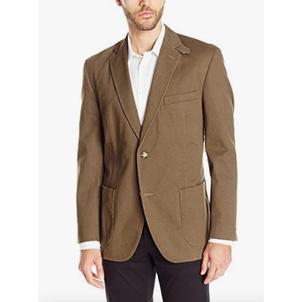 Kroon Men's Bono 2 Washed Stretch Cotton Sport Coat Jacket Olive Green 48 X-Long